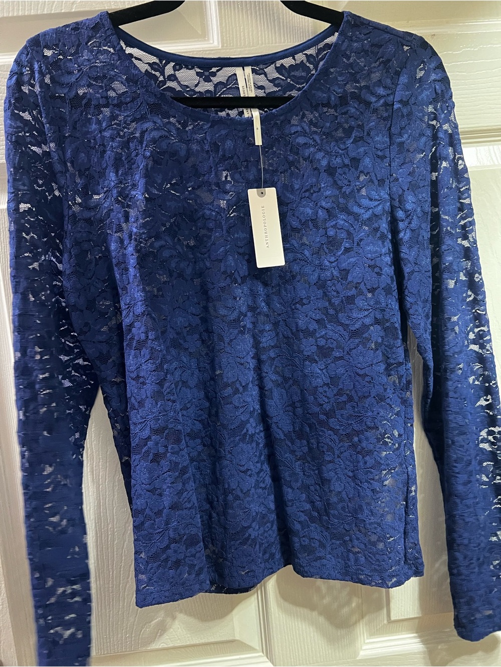 Women's Lace blouse - Navy - Size M